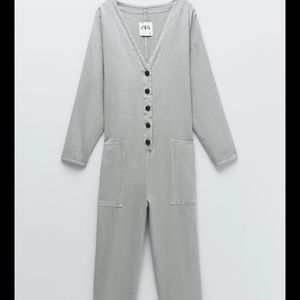 Zara textured weave jumpsuit